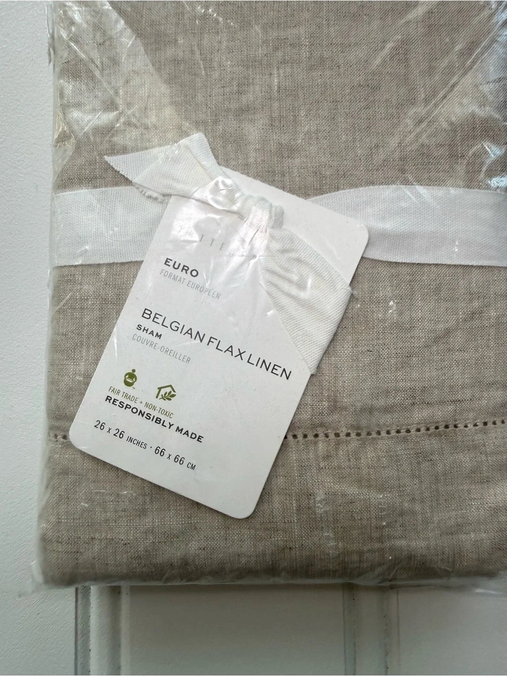 Pottery Barn Belgian Flax Linen Sham Euro Flax Pillow NEW